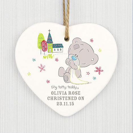 Personalised Tiny Tatty Teddy Ceramic Heart Decoration Extra Image 1